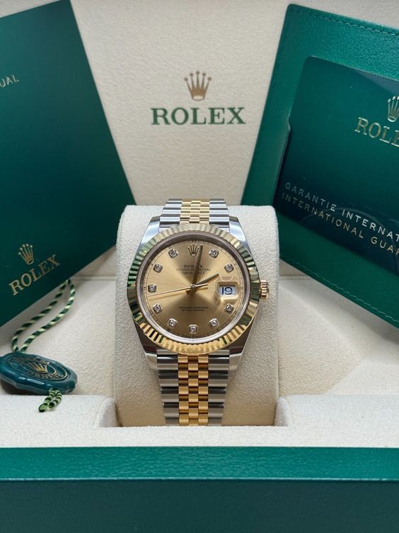Rolex Golden Dail Two Tone Chain With Date Just